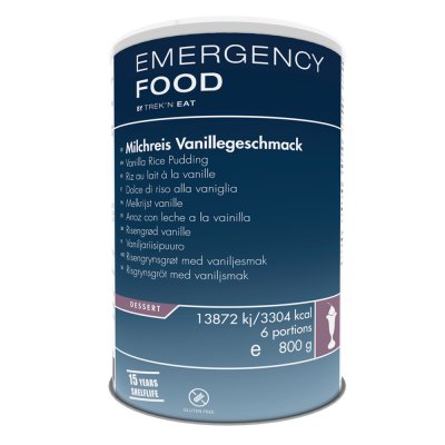 Emergency Food | Vanilla Rice Pudding | Frystorkad mat | 800g