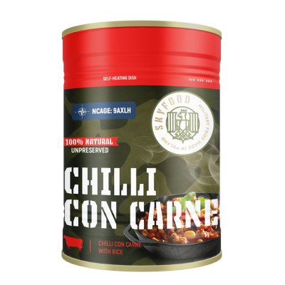 Sky Food | Chili Con Carne Självvärmande Konserv | MRE | 400g