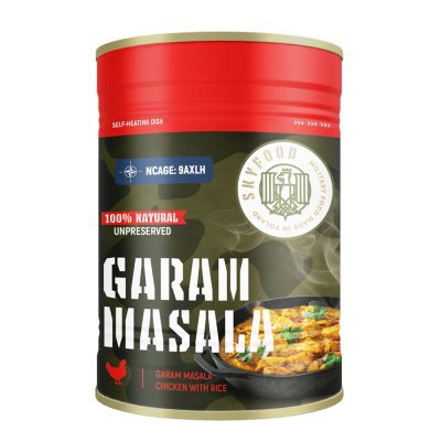Sky Food | Garam Masala Självvärmande Konserv | MRE | 400g