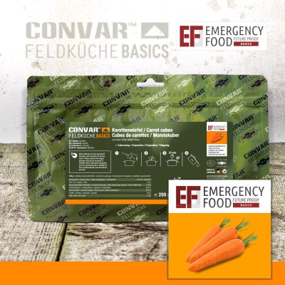 Convar Emergency Food | Carrot cubes | Frystorkad mat | 200g