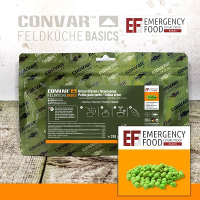 Convar Emergency Food | Green Peas | Frystorkad mat | 370g