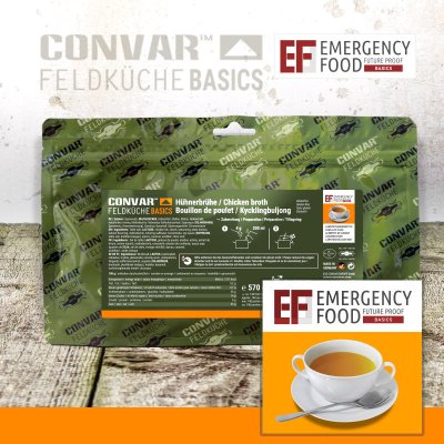 Convar Emergency Food | Basic Hönsbuljong | Frystorkad mat | 570g
