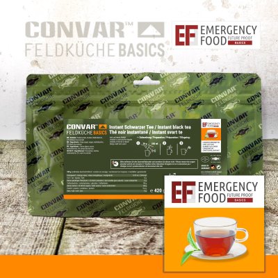 Convar Emergency Food | Basic Instant Black Tea | Frystorkad mat | 420g
