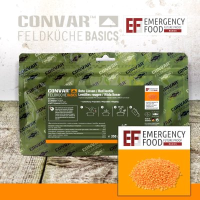 Convar Emergency Food | Red Lentils | Frystorkad mat | 350g