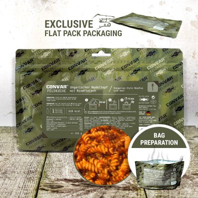 Convar Emergency Food | Hungarian pot with beef and noodles | Frystorkad mat | 150 g