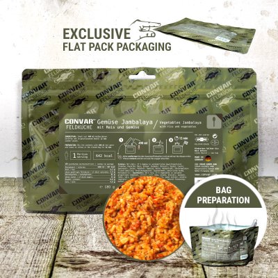 Convar Emergency Food | Vegetable Jambalaya | Frystorkad mat | 180g