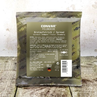 Convar Emergency Food | Nödmat Jordgubbssylt 35g 10 års hållbarhet | Basvaror | 35g