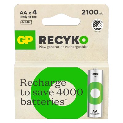 GP Recyko AA-batteri | 2100mAh, 4-pack