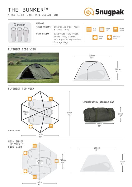 Snugpak Bunker 3P | Tält | 3 personer