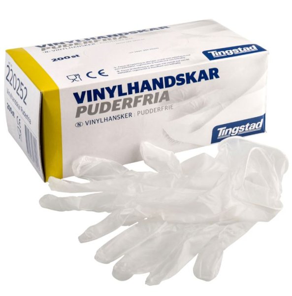 Vinylhandskar Puderfri Large 200 st Vita