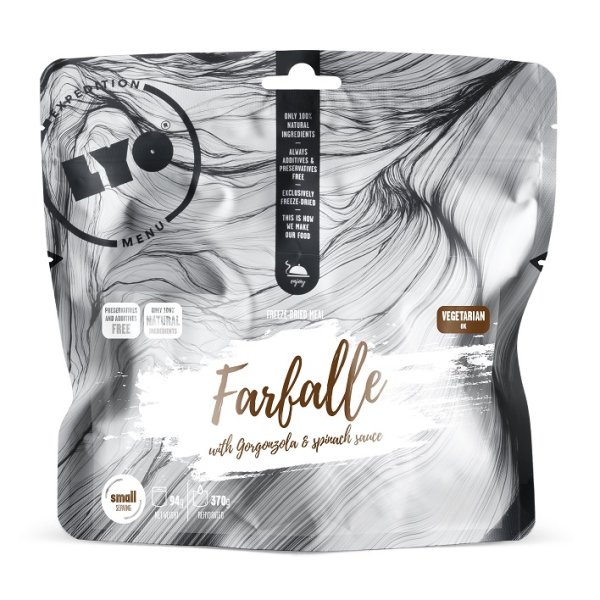 LyoFood | Farfalle with Gorgonzola & spinach sauce | Frystorkad mat | 94g