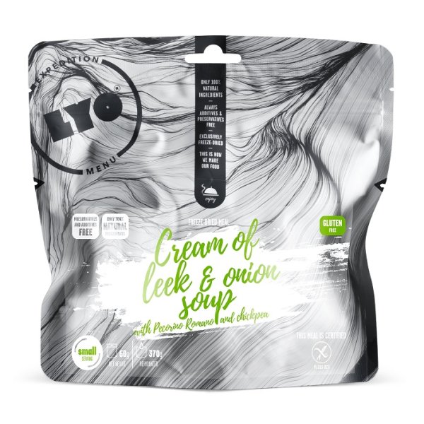 LyoFood | Cream of leek and onion soup with Pecorino Romano and chickpea | Frystorkad mat | 60g