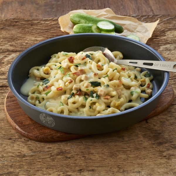 Emergency Food | Creamy Pasta with Chicken and Spinach | Frystorkad mat | 500g