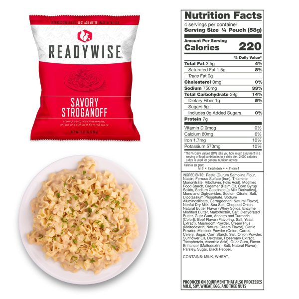 ReadyWise Food Supply | Frystorkad mat | Matranson | 6580g