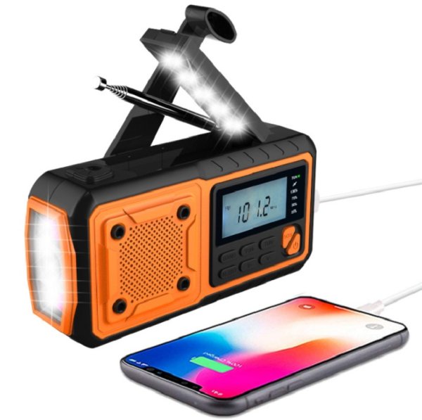 Vevradio SY-376 | Solceller | Powerbank 4000 mAh | Nödradio