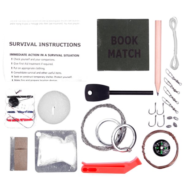 Combat survival kit waterproof Svart
