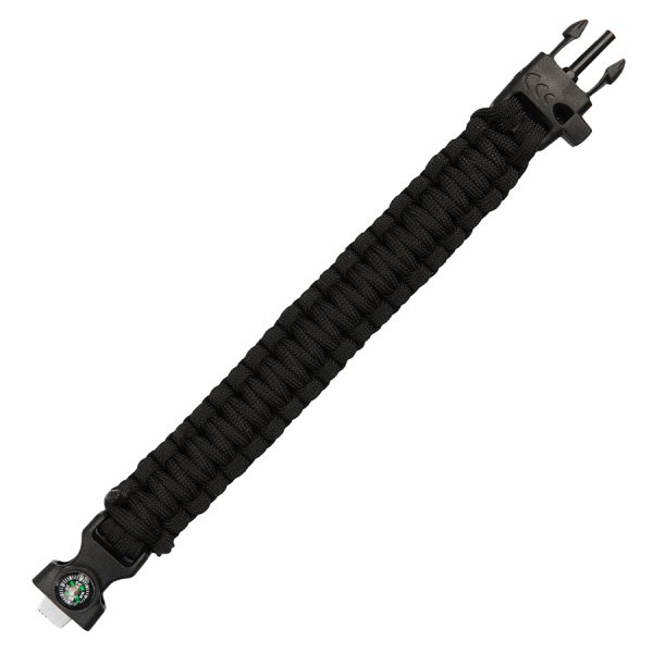 Paracord survival compass 8 inch Svart