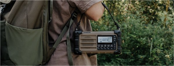 Vevradio Sangean MMR99 Desert Tan | Solceller | Powerbank 2600 mAh | Nödradio