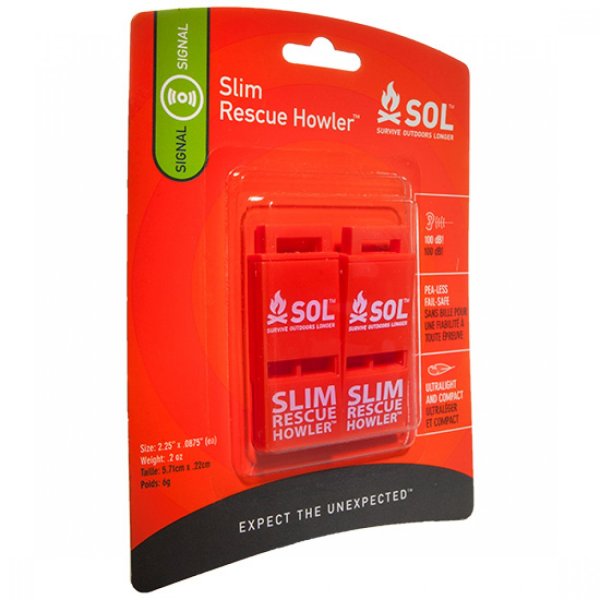 SOL Slim Rescue Howler Whistle