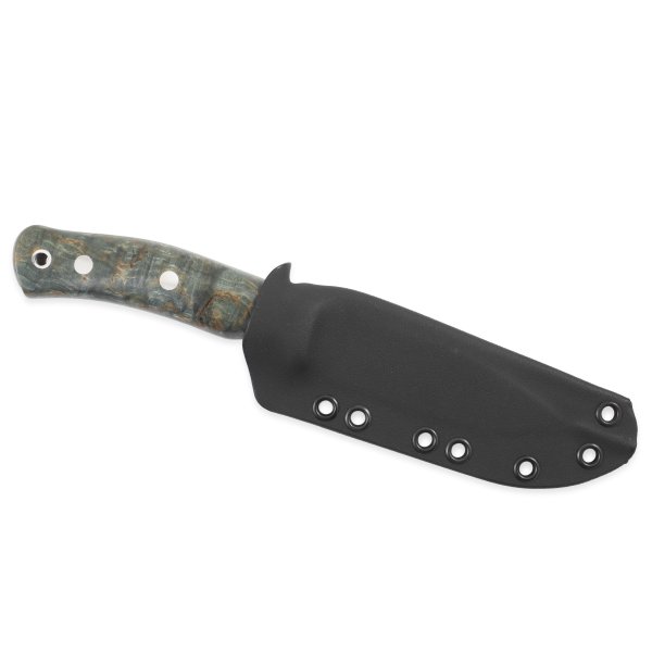 Casström No.10 Swedish Forest Knife, Stabiliserad masur Ocean, Rostfritt, Kydex