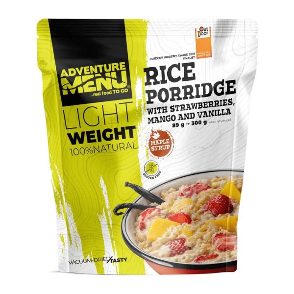 Adventure Menu | Lightweight Rice Porridge with Strawberry Mango | Frystorkad mat | 89g