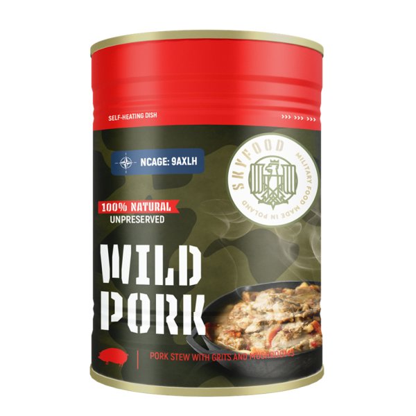 Sky Food | Wild Pork Självvärmande Konserv | MRE | 400g