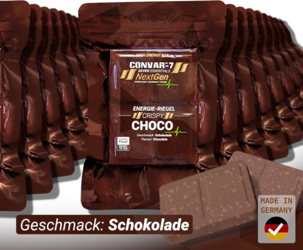 Convar Emergency Food | NextGen Energy Bar Crispy Choco 10 års hållbarhet | 120g
