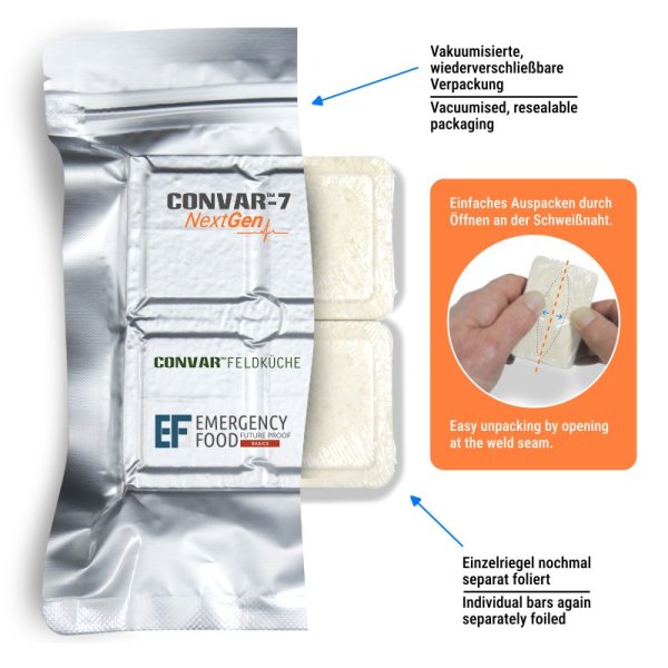 Convar Emergency Food | NextGen Energy Bar Low Carb & High Protein 5 års hållbarhet