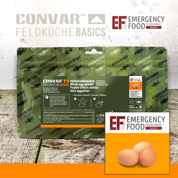 Convar Emergency Food | Chicken Egg Yolk | Frystorkad mat | 270g