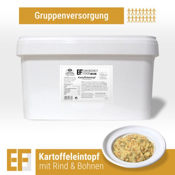 Convar Emergency Food | Potatisgryta med biff och bönor | Frystorkad mat | Matranson | 5000g