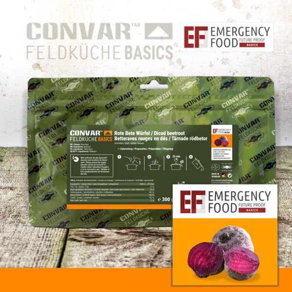 Convar Emergency Food | Red Beet cubes | Frystorkad mat | 300g