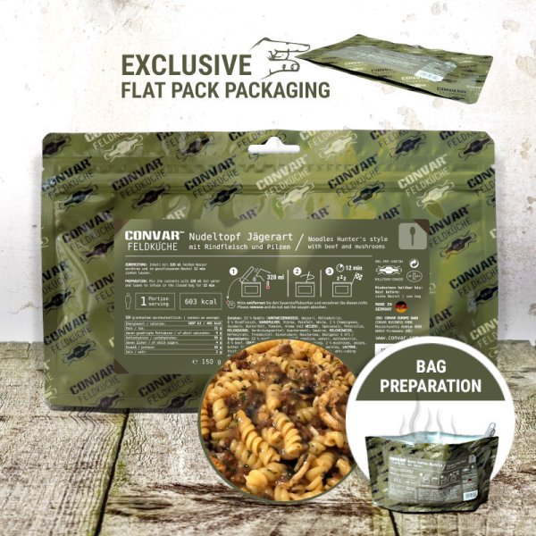 Convar Emergency Food | Noodles Hunters Style | Frystorkad mat | 150g