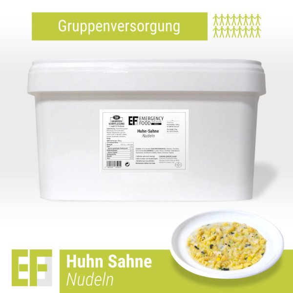 Convar Emergency Food | Nudlar med kyckling och spenat | Frystorkad mat | Matranson | 3750g