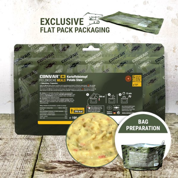 Convar Emergency Food | Potatisgryta | Frystorkad mat | 100g