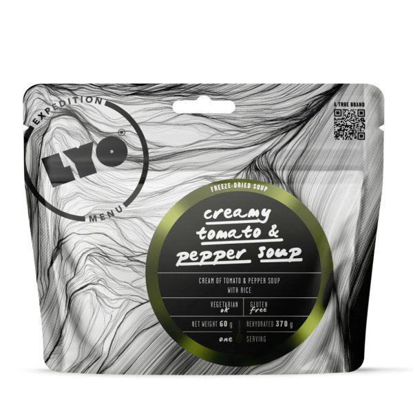LyoFood | Cream of tomato & pepper soup with rice | Frystorkad mat | 60g