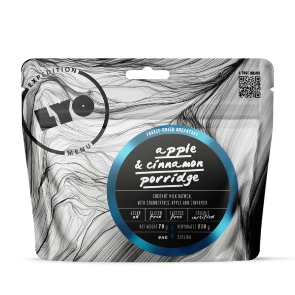LyoFood | Organic porridge with apple, cranberry, cinnamon & chia | Frystorkad mat | 70g