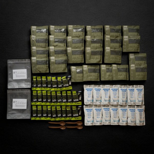 Pro Ration | Emergency Food/Water Box | 15 års hållbarhet | MRE | 14500g